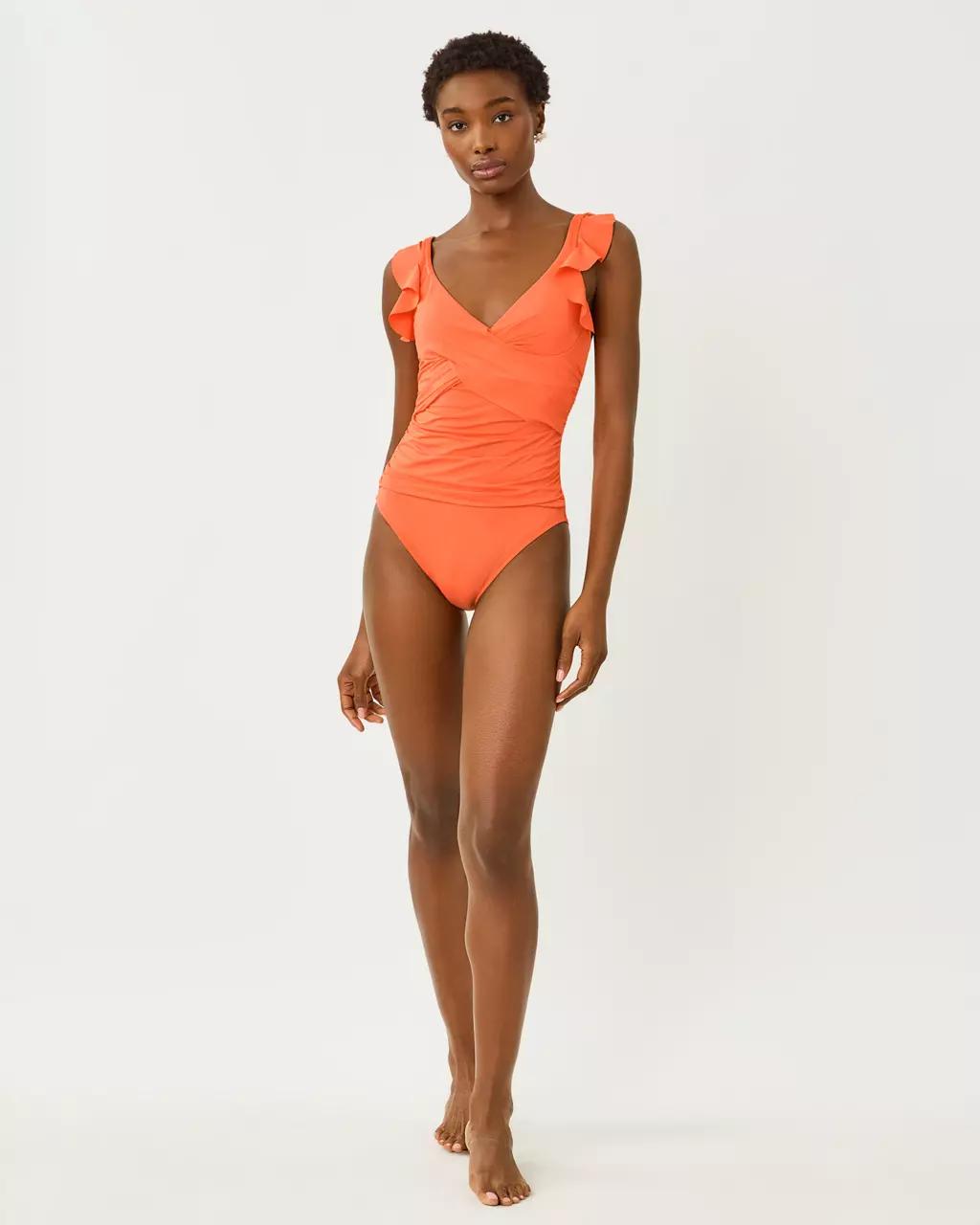 Lilly Pulitzer - Remini Ruffle One-Piece Swimsuit - Sunset Orange