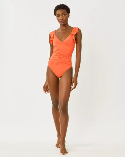 Lilly Pulitzer - Remini Ruffle One-Piece Swimsuit - Sunset Orange