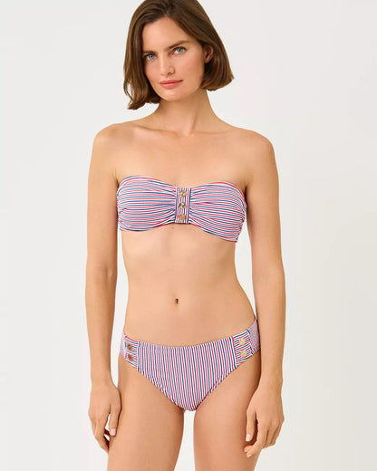 Lilly Pulitzer - Melita Bandeau Swim Top - Resort White X Paradise Punch X Starligh