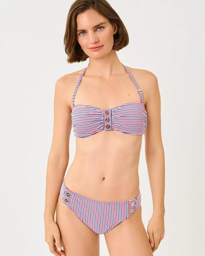 Lilly Pulitzer - Melita Bandeau Swim Top - Resort White X Paradise Punch X Starligh