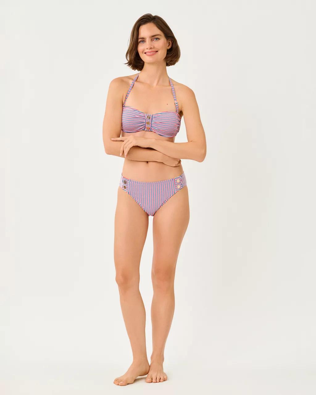 Lilly Pulitzer - Melita Bandeau Swim Top - Resort White X Paradise Punch X Starligh