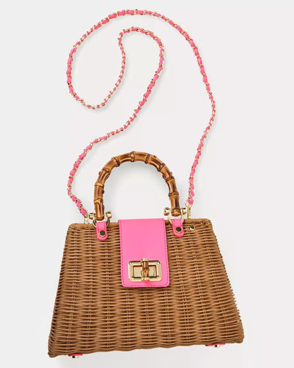 Lilly Pulitzer - Leena Top Handle Bag - Cherry Blossom Pink X Honey