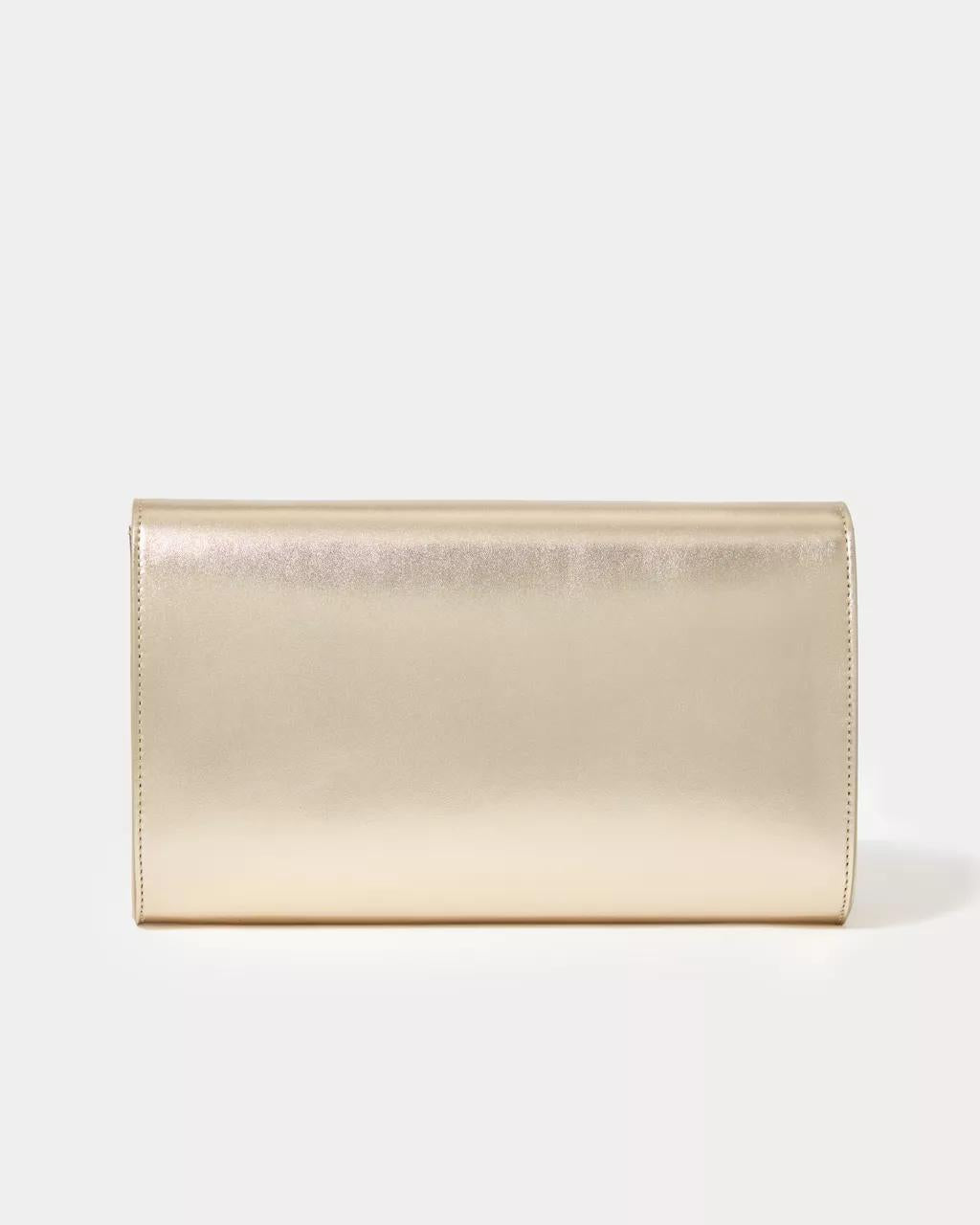 Lilly Pulitzer - Brit Leather Logo Clutch - Gold Metallic