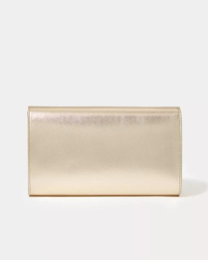 Lilly Pulitzer - Brit Leather Logo Clutch - Gold Metallic