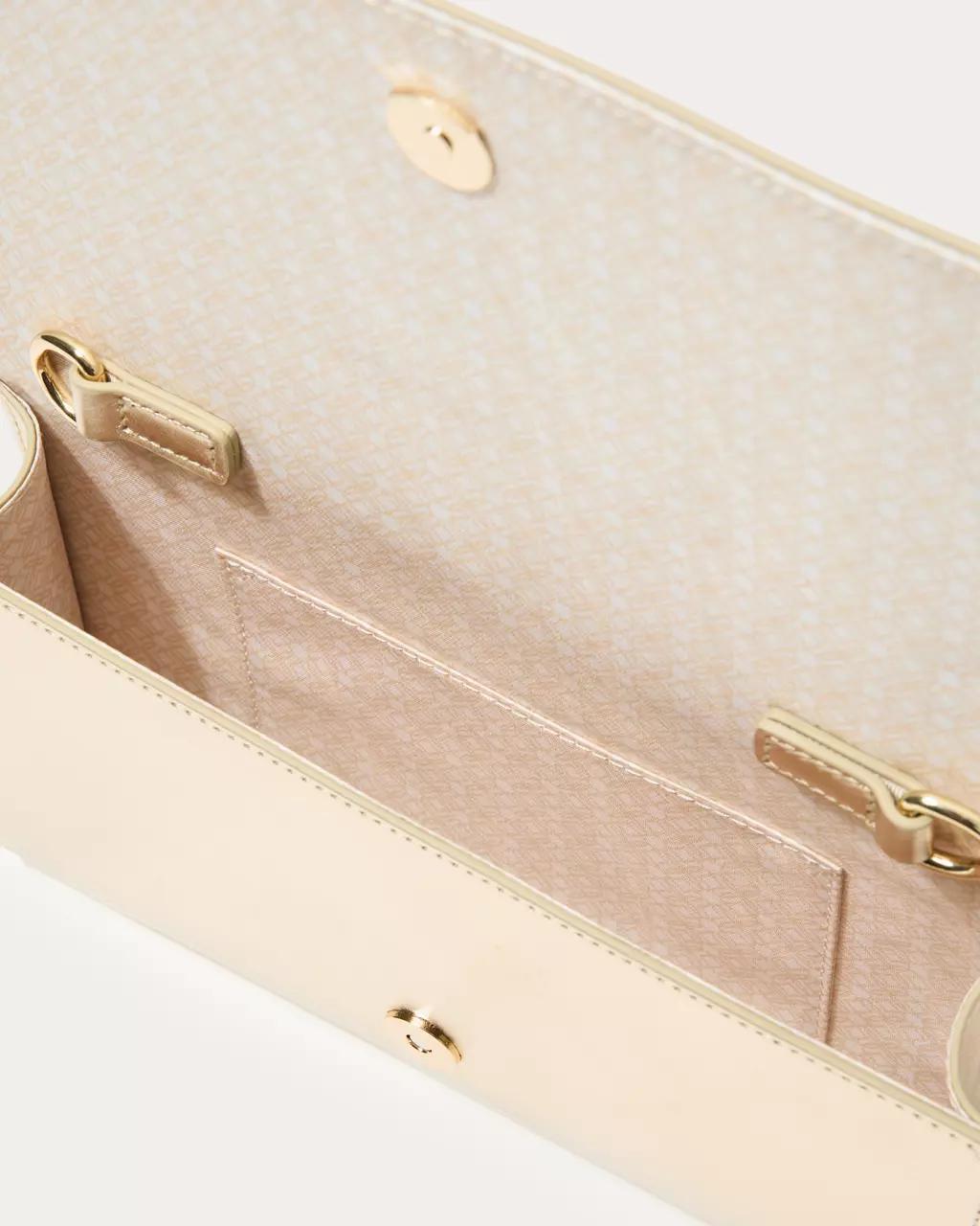Lilly Pulitzer - Brit Leather Logo Clutch - Gold Metallic