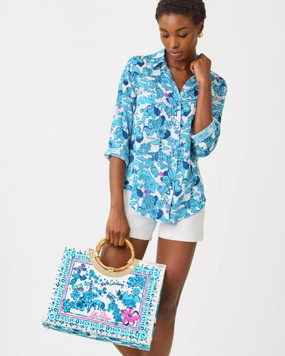 Lilly Pulitzer - Oasis Canvas Tote - Capri Blue