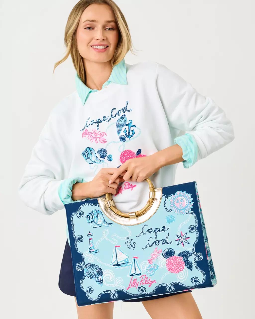 Lilly Pulitzer - Oasis Canvas Tote - Day Dream Blue