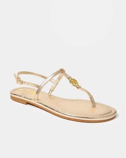 Lilly Pulitzer - Delilah Logo Sandal - Gold Metallic