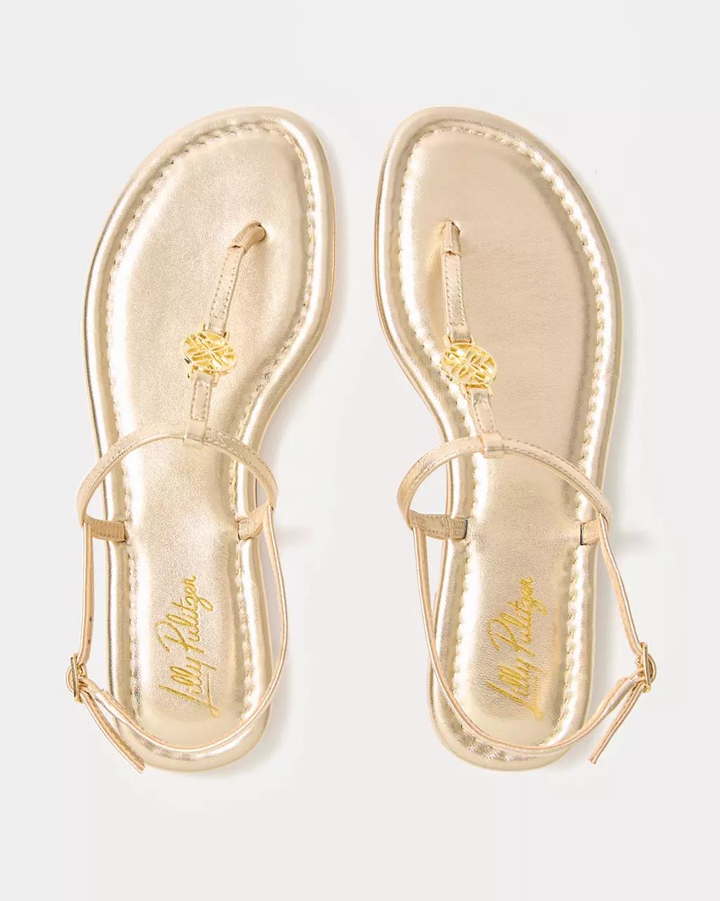 Lilly Pulitzer - Delilah Logo Sandal - Gold Metallic