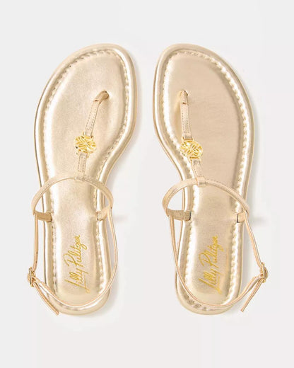 Lilly Pulitzer - Delilah Logo Sandal - Gold Metallic