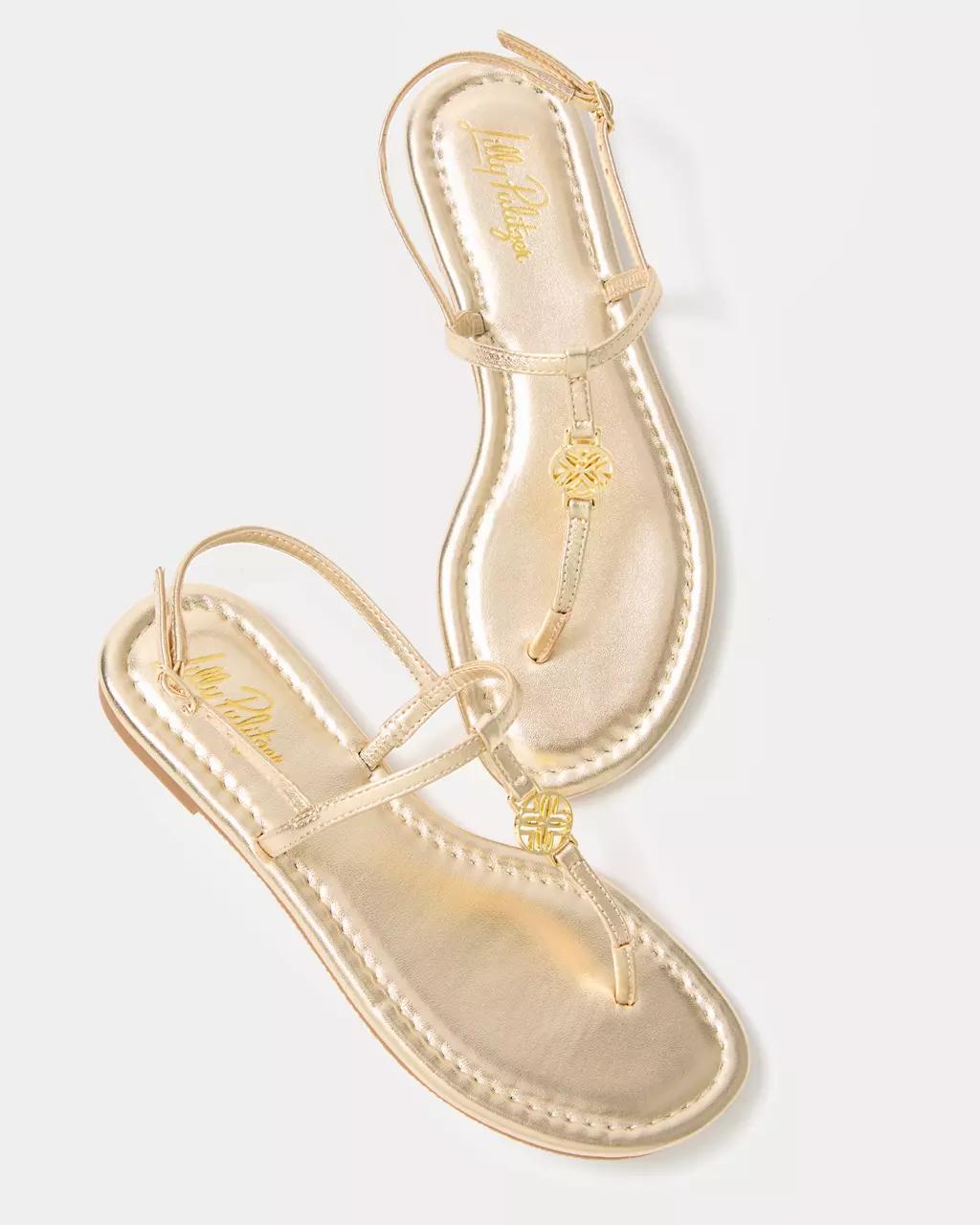 Lilly Pulitzer - Delilah Logo Sandal - Gold Metallic