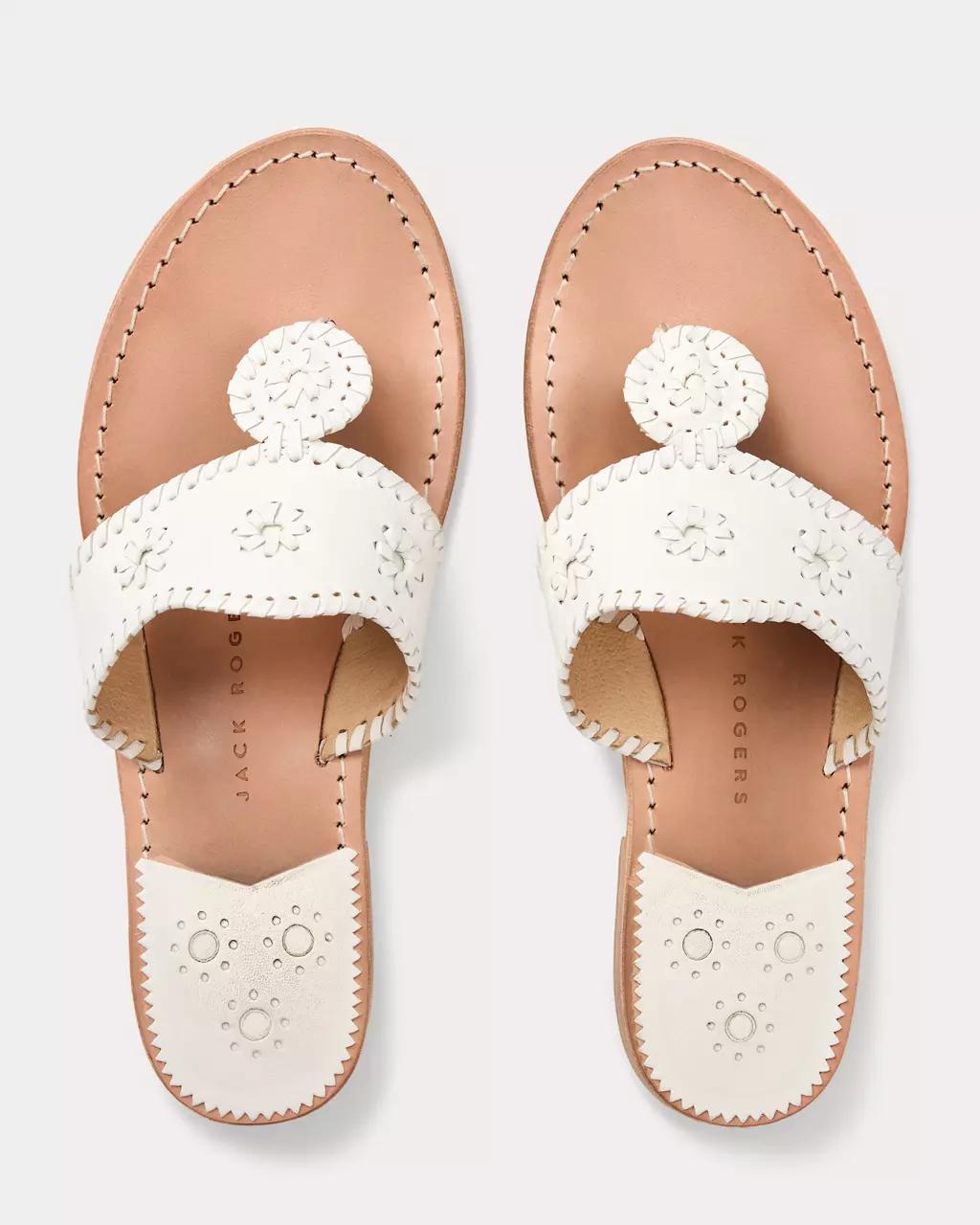 Lilly Pulitzer - Jack Rogers Jacks Leather Flat Sandal - White