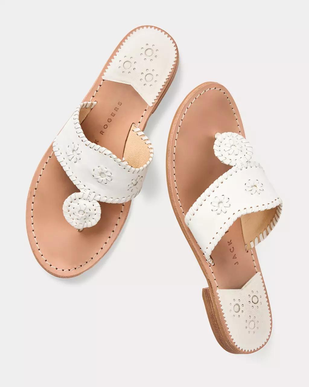 Lilly Pulitzer - Jack Rogers Jacks Leather Flat Sandal - White