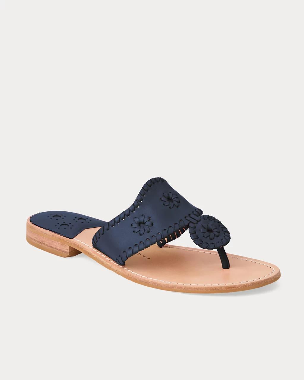 Lilly Pulitzer - Jack Rogers Jacks Leather Flat Sandal - Navy