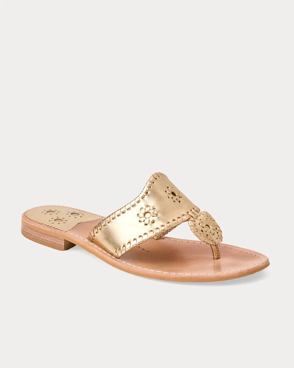 Lilly Pulitzer - Jack Rogers Jacks Leather Flat Sandal - Platinum