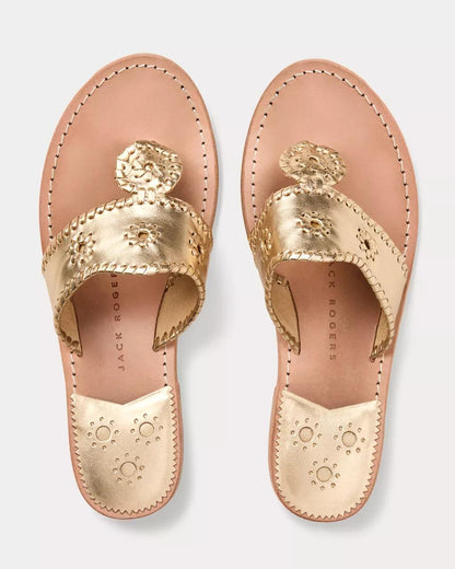 Lilly Pulitzer - Jack Rogers Jacks Leather Flat Sandal - Platinum