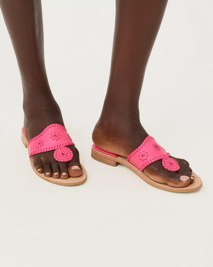 Lilly Pulitzer - Jack Rogers Jacks Leather Flat Sandal - Hot Pink
