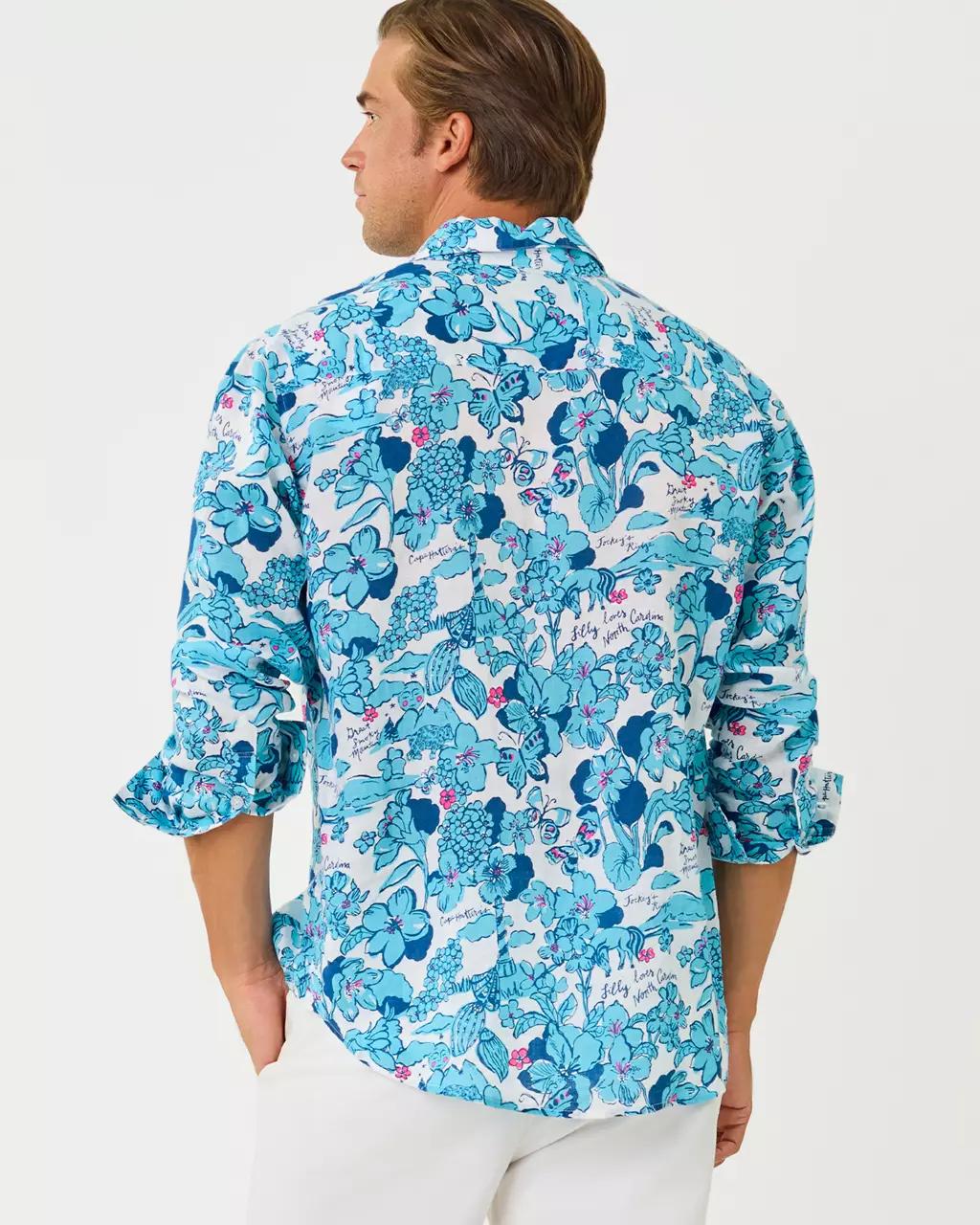 Lilly Pulitzer - Men's Stuff Addison Button Down Linen Shirt - Capri Blue