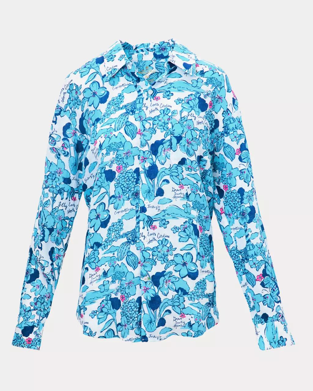 Lilly Pulitzer - Men's Stuff Addison Button Down Linen Shirt - Capri Blue