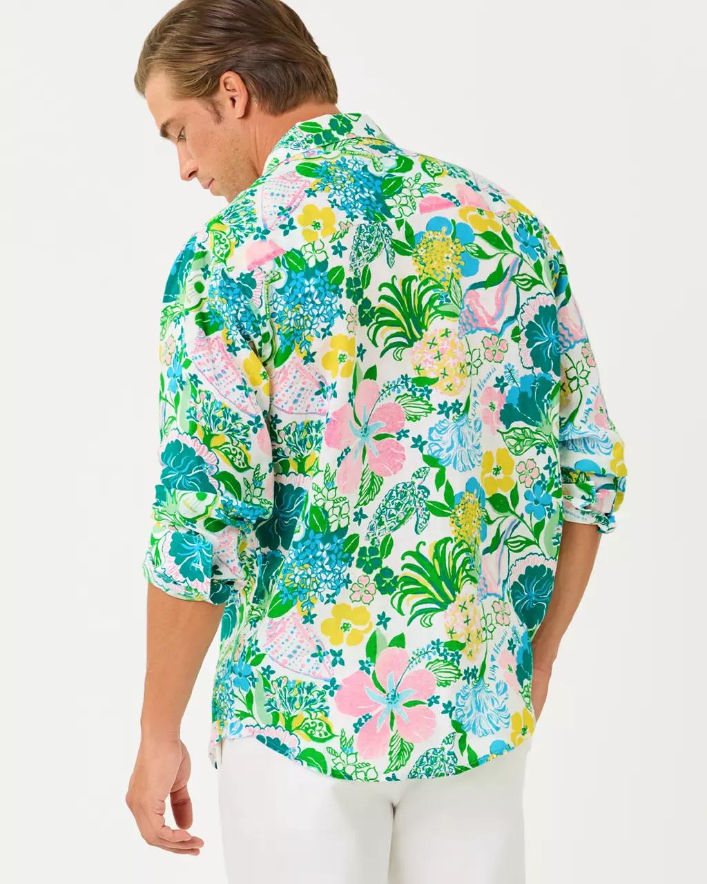 Lilly Pulitzer - Men's Stuff Addison Button Down Linen Shirt - Multi