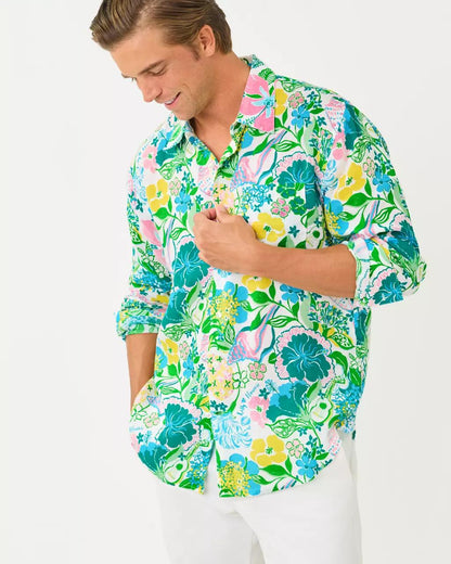 Lilly Pulitzer - Men's Stuff Addison Button Down Linen Shirt - Multi