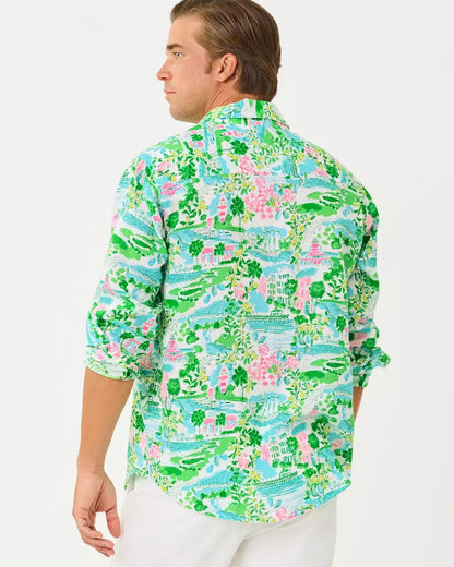 Lilly Pulitzer - Men's Stuff Addison Button Down Linen Shirt - Multi