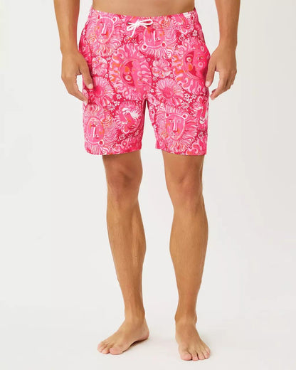 Lilly Pulitzer - Men's Stuff 6" Del Lago Swim Trunk - Paradise Punch